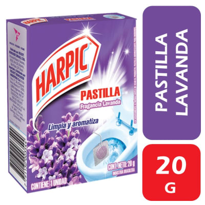 Harpic Pastilla Limpiadora WC Aroma Lavanda 20 G1