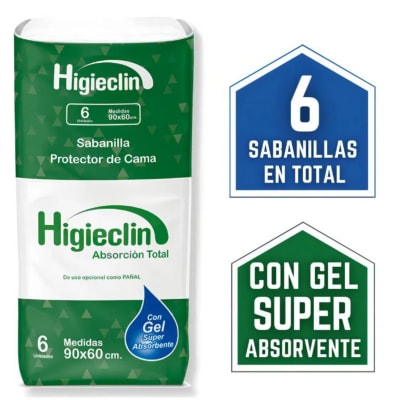 Higieclin Sabanilla Protector de Cama 6und1