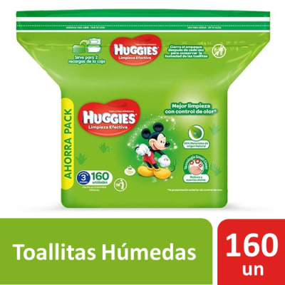 Huggies Toallitas Húmedas Limpieza Efectiva 160 Un1