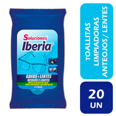 Iberia Toallitas Limpiadoras Desechables para Anteojos o Lentes 20 Un1
