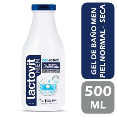 Lactovit Gel de Baño Corporal Men Deoaction Piel Normal - Seca 500 ml1