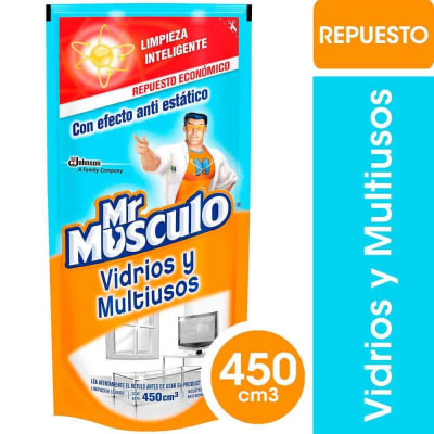 Mr Musculo Limpiador Líquido de Vidrios y Multiuso Doypack 450 ml1