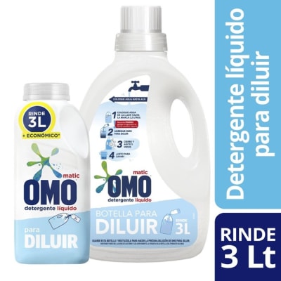 Omo Detergente Líquido Matic Pack Para Diluir 500 ml Rinde 3 L1