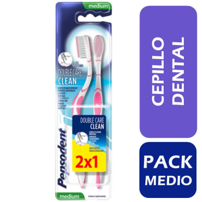 Pepsodent Cepillo Dental Medio Double Care Clean Pack 2 Un1