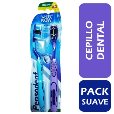 Pepsodent Cepillo Dental Suave White Now Carbon + Correct Pack 2 Un1