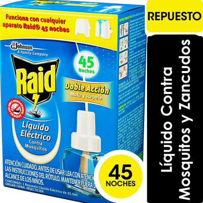 Raid Repuesto Eléctrico Líquido Contra Mosquitos y Zancudos 32.9 ml1