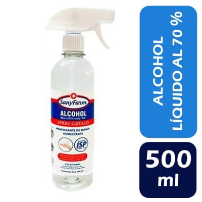 SanyFarm Solución Higienizante Alcohol 70° 500 ml1