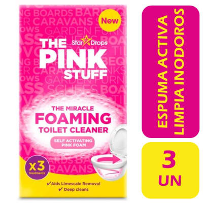 The Pink Stuff Espuma Activa Limpia Inodoros 3x100 g