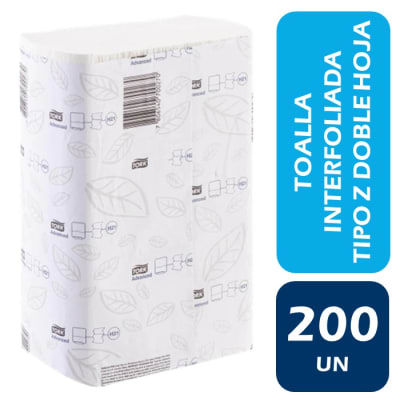Tork Toalla Interfoliada Doble Hoja Tipo Z 200 Un