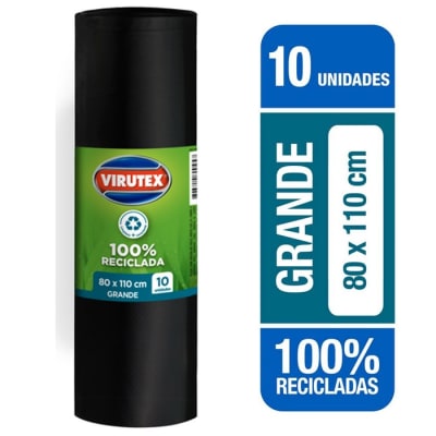 Virutex Bolsas de Basura 80 x 110 cm Grande 10 Un1