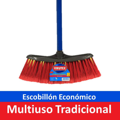 Virutex Escobillón Económico Multiuso Tradicional Rojo1