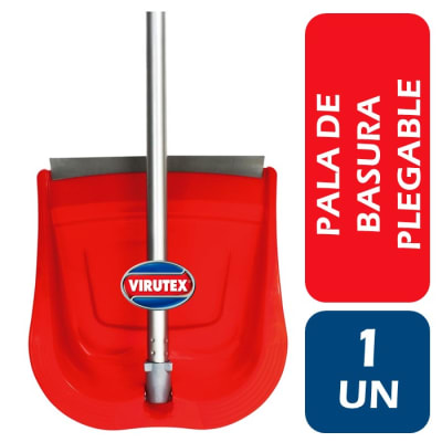 Virutex Pala de Basura Plegable con Mango y Banda Adherente1