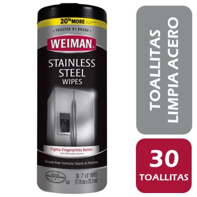 Weiman Toallitas Limpiadoras para Acero Inoxidable 30 Un1