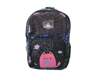 MOCHILA ESCOLAR  FANTASY SPACE CAT NEGRO