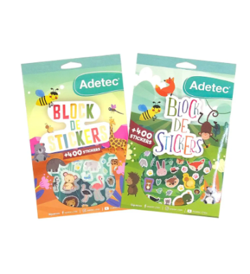BLOCK DE STICKERS ANIMALES 400 pzas