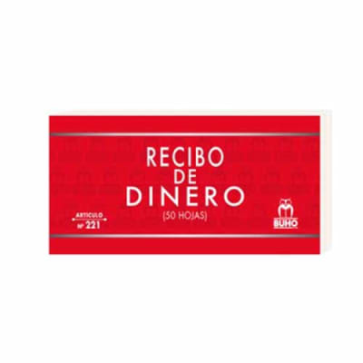 RECIBO DE DINERO 50 HJS DUPLIC BUHO