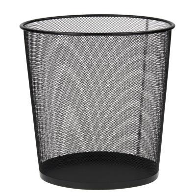PAPELERO MET REJILLA REDON 26X23cm NEGRO
