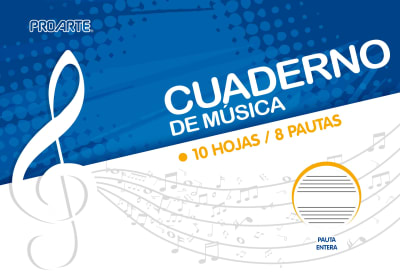 CUADERNO MUSICA PAUTA ENTERA 10 HJ PROARTE