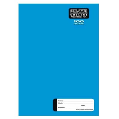 CUADERNO COLLEGE LISO 5mm 100HJ