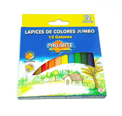 LAPICES CORTOS JUMBO 12COLORES  HEXAGONALES PROARTE