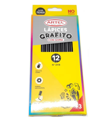 LAPICES GRAFITO 2 HB HEXAGONAL C/G 12U ARTEL