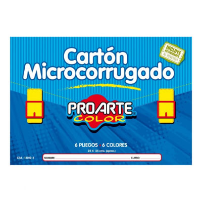ESTUCHE CARTON MICROCORR 6 COL 6 HJS 24x34 cm PROARTE