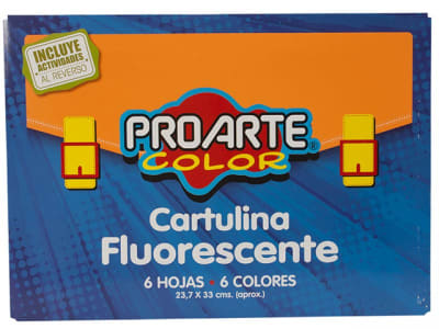 ESTUCHE PAPEL FLUORESCENTE 6 HJS 6 COL PROARTE