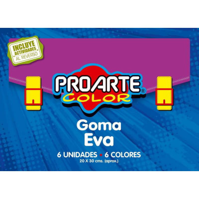 ESTUCHE GOMA EVA 6 COL 6 HJS 20x30 cm PROARTE