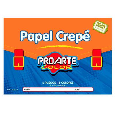 ESTUCHE PAPEL CREPE 6 HJS 50x100 cm PROARTE