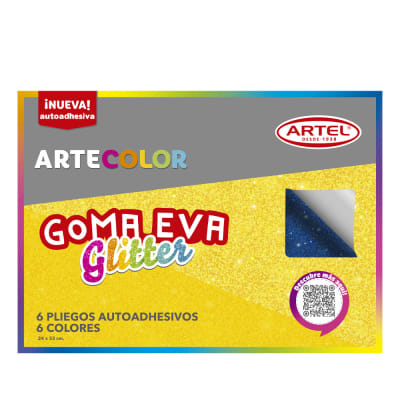 ESTUCHE GOMA EVA GLITTER C/ADHESIVO