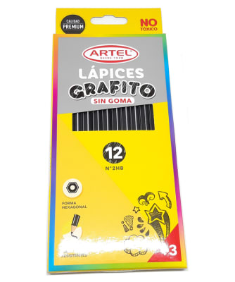 LAPICES GRAFITO 2 HB HEXAGONAL S/G 12U ARTEL