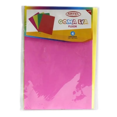 GOMA EVA FLUORESCENTE 6 COL 20x30 CM