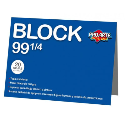 BLOCK MEDIO 99 1/4 20 HJS DOBLE FAZ 140 GR PROARTE