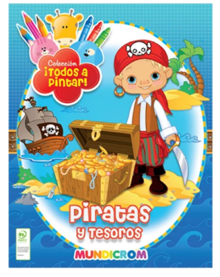 LIBROS COLOREAR PIRATAS Y TESOROS MUNDICROM
