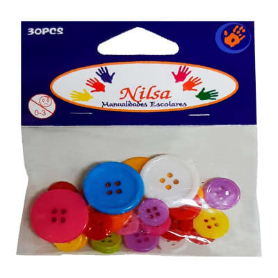 BOTONES PLAST COLOR 30 UN NILSA