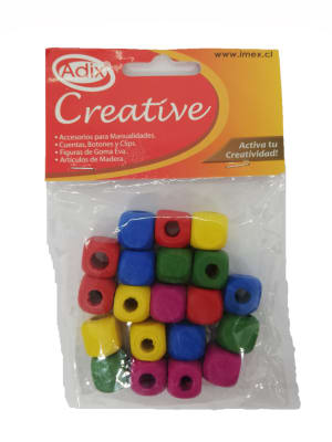 CUENTAS DE MADERA CUADRADAS 20 UN