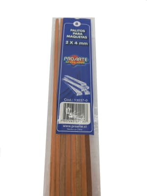 PALOS DE MAQUETA 50CM 2X4 mm 8UN PROARTE