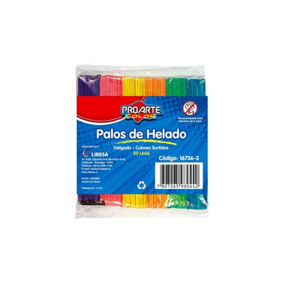 PALOS HELADO COLORES 50UN DELGADO PROARTE