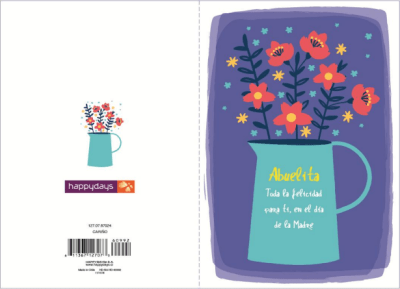 TARJETA DE REGALO 13,4cm x 19.7cm DIA DE LA MADRE