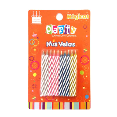 VELA MAGICA ESPIRAL SURT X 10