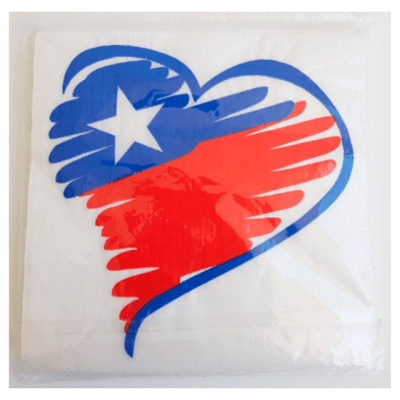 SERVILLETA 33*33 X20 CORAZON CHILE
