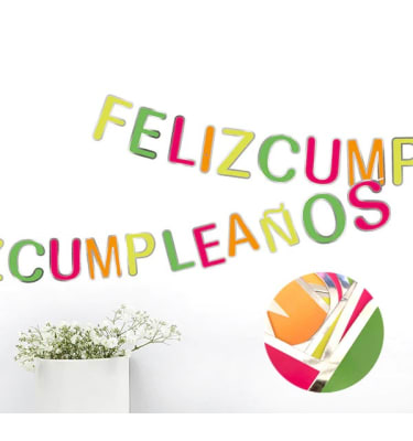 COLGANTE FELIZ CUMPLEAÑOS FLUOR