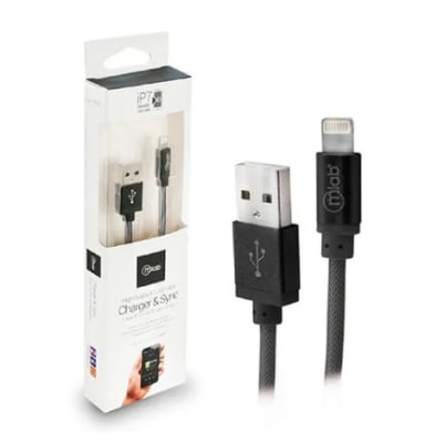 CABLE IPHONE IPX BLINDADO NEGRO