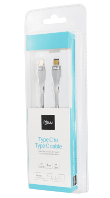CABLE TIPO C A TIPO C SILVER 1 MTS