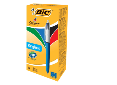 BOLIGRAFOS 4 COLORES BIC- CAJA 12 UNID.