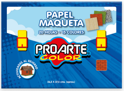 ESTUCHE PAPEL MAQUETA PROARTE 9HOJAS 18 DISEÑOS PROARTE