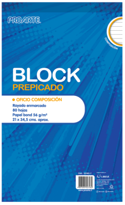 BLOCK PREPICADO OFICIO COMPOSICION 80 HJ