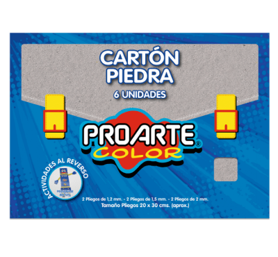 ESTUCHE DE  CARTON PIEDRA 6 UNID PROARTE