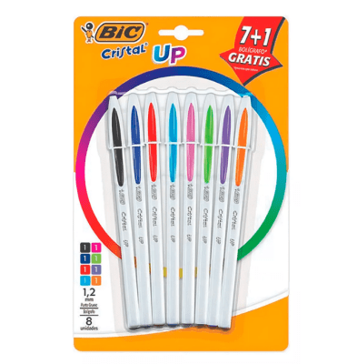 SET BOLIGRAFOS CRISTAL UP 8 COLORES - BIC