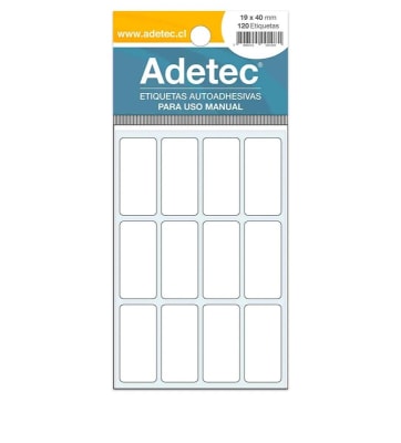ETIQUETAS AUTOADHESIVAS 19x40 mm 120 Etiq.